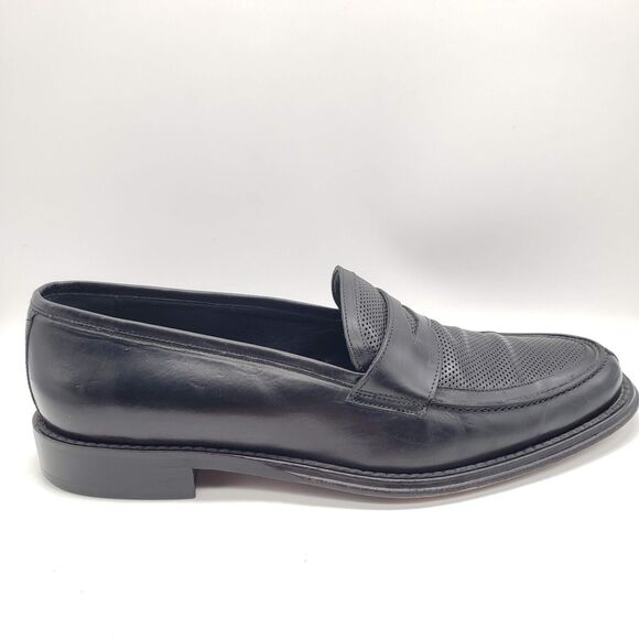 MARTIN DINGMAN Loafers Men's 11.5 Black Leather Made In Italy Shoes Penny 340044 - Picture 1 of 11